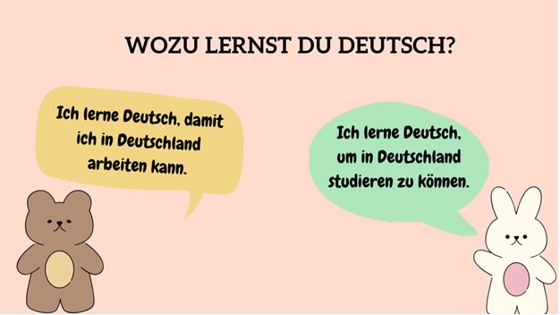 Finalsätze với um…zu và damit trong tiếng Đức